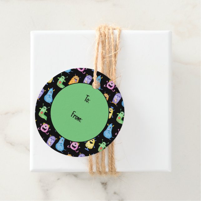 Etiquetas Para Recuerdos Monstruos adorables (In situ)