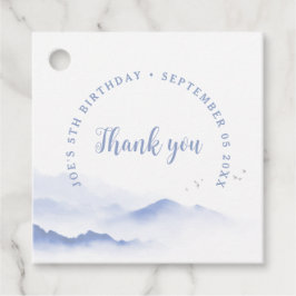 Etiquetas Para Recuerdos Montañas azules Gracias cumpleaños