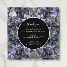 Etiquetas Para Recuerdos Moody Black Floral Classic Thank You Chic Wedding