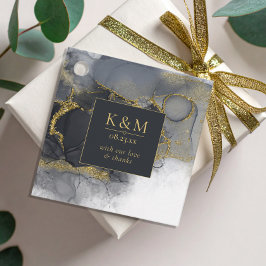 Etiquetas Para Recuerdos Moody Ink Charcoal Gold Abstract ID988