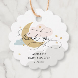 Etiquetas Para Recuerdos Moon and Stars Colorful Baby Shower Gracias