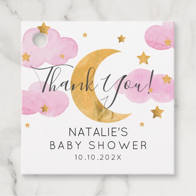 Etiquetas Para Recuerdos Moon & Stars pink (Anverso)