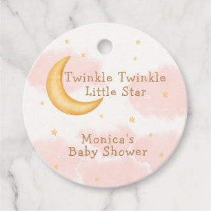 Etiquetas Para Recuerdos Moon Stars Twinkle Twinkle Girl Baby Shower