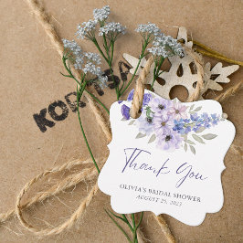 Etiquetas Para Recuerdos Morado Flor Script Bridal Shower Gracias