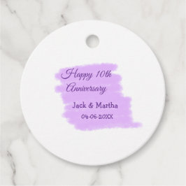 Etiquetas Para Recuerdos Morado salpicón acuático moderno 10 aniversario