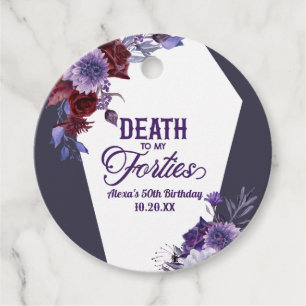 Etiquetas Para Recuerdos Muerte a mi fiesta de cumpleaños número 50 floreci