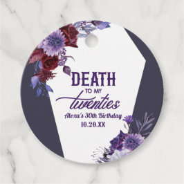 Etiquetas Para Recuerdos Muerte a mi Fiesta Floral de 20 años
