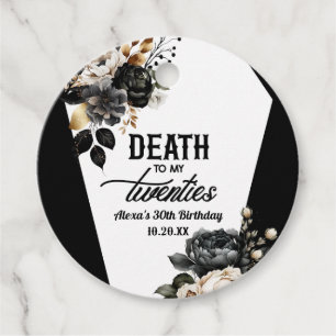Etiquetas Para Recuerdos Muerte a mi Fiesta Floral de 20 años