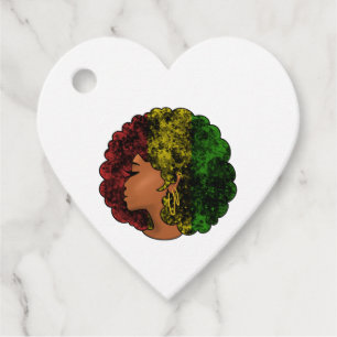 Etiquetas Para Recuerdos Mujer negra rasta afro rojo amarillo verde 