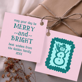 Etiquetas Para Recuerdos Muñeco de Nieve Navideño Caprichoso Regalo de Fies