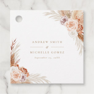 Etiquetas Para Recuerdos Mute Rosa Pampas Terracotta Boho Boda Gracias