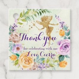 Etiquetas Para Recuerdos Nacimiento de Chicas de hadas florales