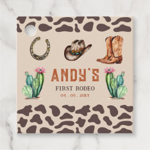 Etiquetas Para Recuerdos Nacimiento de los niños del primer rodeo de Cowboy