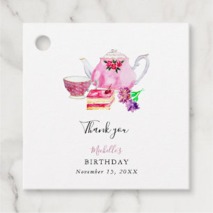 Etiquetas Para Recuerdos Nacimiento Tarde Fiesta de té Guión Elegante Rosa