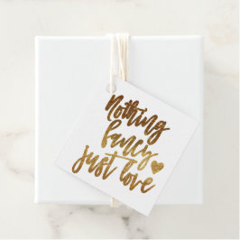 Etiquetas Para Recuerdos Nada Fancy Just Love | MicroBoda Gold Heart