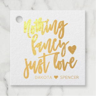 Etiquetas Para Recuerdos Nada Fancy Just Love MicroBoda Gold Heart