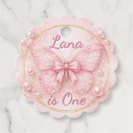 Etiquetas Para Recuerdos Name Is One Pink Butterfly 1st Birthday Favor Tag