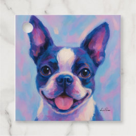 Etiquetas Para Recuerdos Napkins Boston Terrier Tea Fiesta
