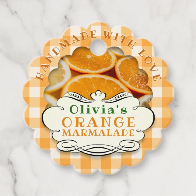 Etiquetas Para Recuerdos Naranja artesanal Marmalade (Anverso)