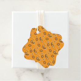 Etiquetas Para Recuerdos Naranja Bandana Patrón amarillo Diversión de dos t
