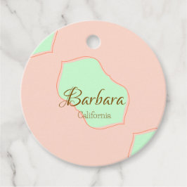 Etiquetas Para Recuerdos Naranja verde pastel boho añadir el nombre lugar e