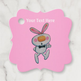 Etiquetas Para Recuerdos Nariz de Naranja de conejo blanco suave de color r