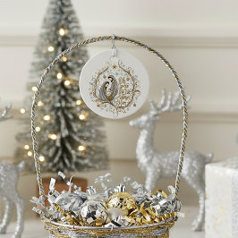 Etiquetas Para Recuerdos Natividad de Navidad de plata y oro