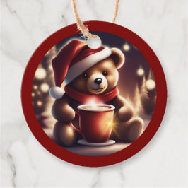 Etiquetas Para Recuerdos Navidades acogedores Teddy Chocolate caliente TWAr