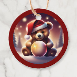 Etiquetas Para Recuerdos Navidades acogedores Teddy Snowball TWArt