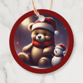 Etiquetas Para Recuerdos Navidades acogedores Teddy Snowfriend TWArt