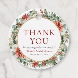 Etiquetas Para Recuerdos Navidades acuarela invierno Red Gold Bridal Shower