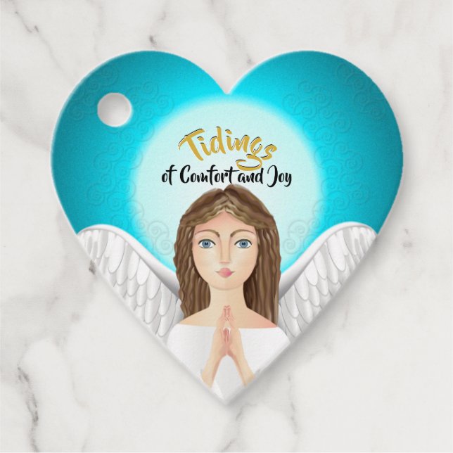 Etiquetas Para Recuerdos Navidades Angel Holiday (Anverso)