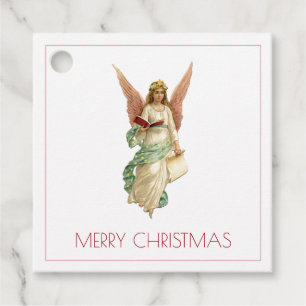 ETIQUETAS PARA RECUERDOS NAVIDADES ANGEL VINTAGE FAVOR TAGS