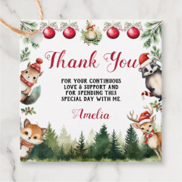 Etiquetas Para Recuerdos Navidades Animales de Woodland Winter