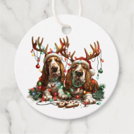 Etiquetas Para Recuerdos Navidades Basset Hound Dogs