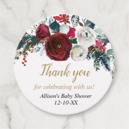 Etiquetas Para Recuerdos Navidades burdeos y elegantes de oro