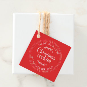 Etiquetas Para Recuerdos Navidades caseros cocina rojo brillante