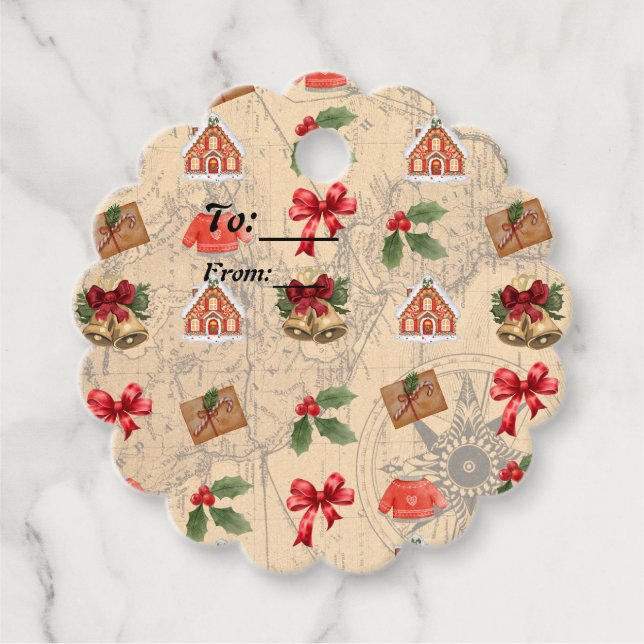 Etiquetas Para Recuerdos Navidades clásicos (Anverso)
