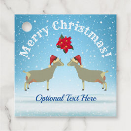 Etiquetas Para Recuerdos Navidades de cabras lecheras de Togo en la nieve