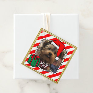 Etiquetas Para Recuerdos Navidades de fotografía personalizado Santa Hat Ma