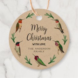 Etiquetas Para Recuerdos Navidades de Hummingbirds personalizados