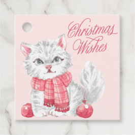 Etiquetas Para Recuerdos Navidades de Kitten color de agua rosa