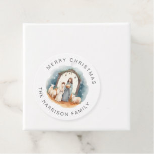Etiquetas Para Recuerdos Navidades de la Natividad Religiosa Personalizada
