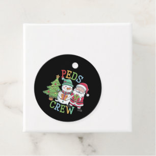 Etiquetas Para Recuerdos Navidades de la tripulación Retro Peds Enfermería