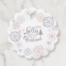 Navidades de Pastel Snowflakes Holly Jolly