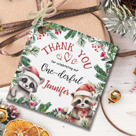 Etiquetas Para Recuerdos Navidades de Raccoon 1er cumpleaños Gracias Por Fa