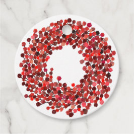 Etiquetas Para Recuerdos Navidades de Winterberry Wreath pintados a mano