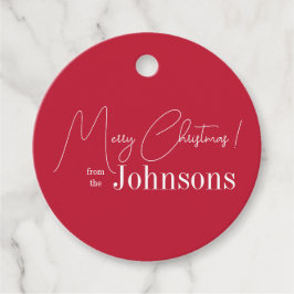 Etiquetas Para Recuerdos Navidades Familia Roja Moderna