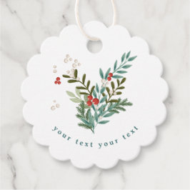 Etiquetas Para Recuerdos Navidades florales botánicos festivos clásico blan