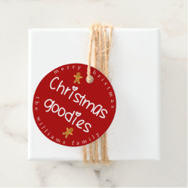 Etiquetas Para Recuerdos Navidades Goodies - Cute Gingerbread Men Red